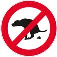 Autocollant sticker signalisation plaque porte panneau interdit crotte chien-0