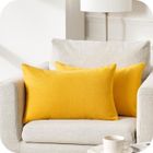 TOPFINEL Housse de Coussin 40x60cm Décoration Salon Chenille Doux Housse Coussin pour Canapé Décor Chambre Lot de 2 Jaune