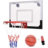 GIANETX Kit de Mini Panier de Basket Accroche sur Porte, Ballon et Pompe Inclus Dimension 45x30CM