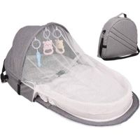 LIT BEBE Lit de bébé Pliable Lit de voyage Berceau portable pour Nouveau-né  Nid de couchage avec Moustiquaire et Jouets Gris