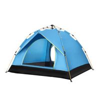 Tente de camping instantanée, tente pour 3-4 personnes, tentes familiales pour le camping, résistance à l'eau, 200*200*140cm, Bleu