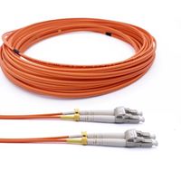 Elfcam® - Câble à Fibre Optique LC-UPC à LC-UPC 50-125um OM2 Multimode Duplex, Orange (5M)