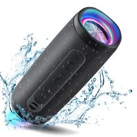 Enceinte Portable Bluetooth 5.0 VEATOOL 10W Puissant Subwoofer à 360° Capacité 1500mAh Autonomie 10H Etanche IPX5 Type-C Noir