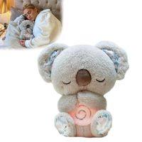 Auejacky Peluche Respire Lumière Et Musique – Koala Apaisant Pour Bébé, Battement De Cœur Et Sons Doux, Câlin Rassurant