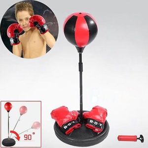 SAC DE FRAPPE Punching Ball de Vitesse -Sac de Frappe -Réglable Avec Gants de Boxe Set Base de Pied Pour Enfants + pompe à main--AIM