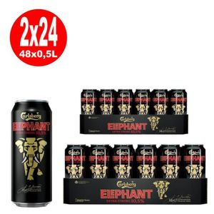 BIERE 2 x Carlsberg Elephant Beer extra forte bière forte 24x 0,5L = 48 canettes 10,5% Vol ONE WAY