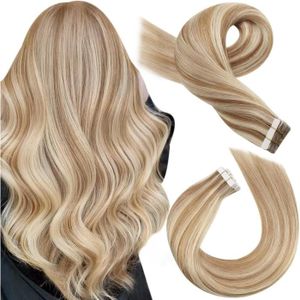 PERRUQUE - POSTICHE Extension Cheveux Naturel Adhesif Blond Bande Adhe
