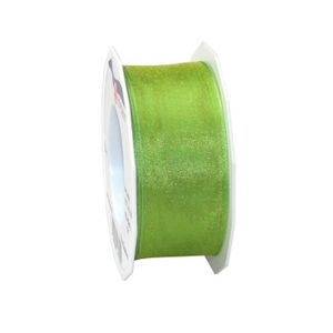 Ruban En Tissu Av. Bord En Fil De Fer, Jaune, Larg. 40 Mm