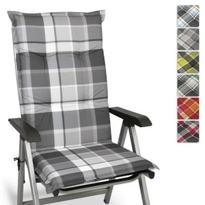 4 Coussins avec Amovible Coussin de Tête pour dossier haut fauteuil chaise de jardin coussin