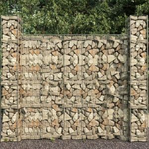 CLÔTURE - GRILLAGE Mur en gabion avec couvercle Acier galvanisé 600 x 50 x 200 cm