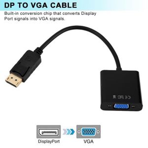 ADAPTATEUR AUDIO-VIDÉO  25cm 1080P Display Port DP vers VGA Câble adaptate