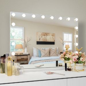 Coiffeuse de maquillage, Miroir lumineux avec trois modes d'éclairage, 6  tiroirs de grande capacité, meubles
