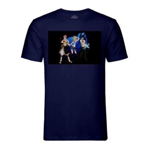 T-SHIRT T-shirt Homme Col Rond Bleu Fairy Tail Natsu Grey 
