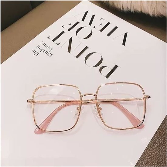 Lunettes Anti Lumière Bleue Femme - Monture Carrée Surdimensionnée, Verres Sans Correction, Anti-fatigue - 11