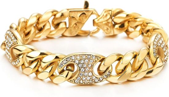 Bracelets Grelots COOLSTEELANDBEYOND Glamour Mariage Noces Bracelet, Bleu Saphir Zircone Bracelet De Cheville Acier