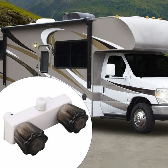 Vanne De Vidange Pour Camping-car/caravane - 50 Mm (2"), ABS, Poignée Noire, Pour évacuation Des Eaux Usées