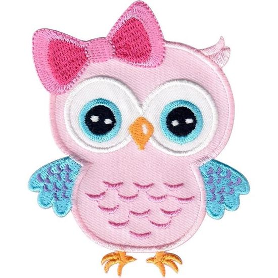 Patch Thermocollant Hibou Chouette - Blason Brodé, Matière Polyester, Fabriqué En Thaïlande