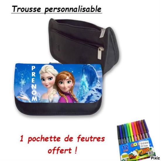 TROUSSE POCHETTE PERSONNALISEE PRENOM REINE DES NEIGES + FEUTRES OFFERT ETR005 Cdiscount