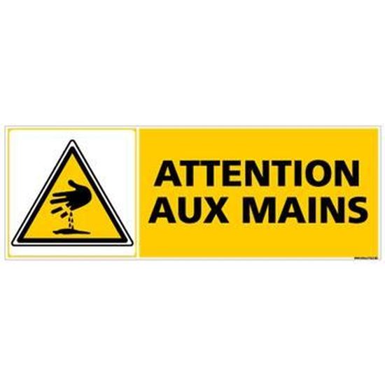 Divorce Et Achat Immobilier Attention Danger Adhesif de signalisation -DANGER ATTENTION AUX MAINS - Signalisation
