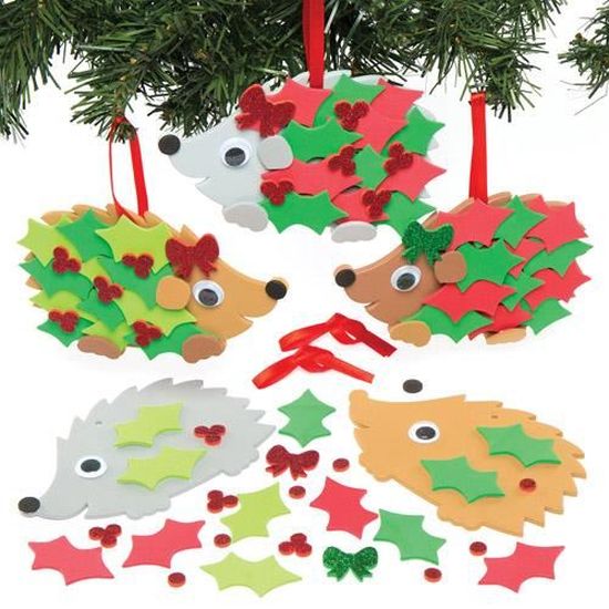 Lot De 4 Kits Décoration Porte Noël En Mousse - Activité Manuelle Enfants (elfes, Pochoirs)