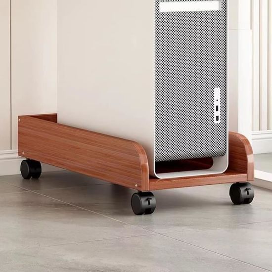 Support à Roulettes Pour Unité Centrale D’ordinateur – Plateau ABS Noir 47x25x8.6 Cm Avec 4 Roues Freinées – Mobile, Stable, Avec Ventilation Intégrée