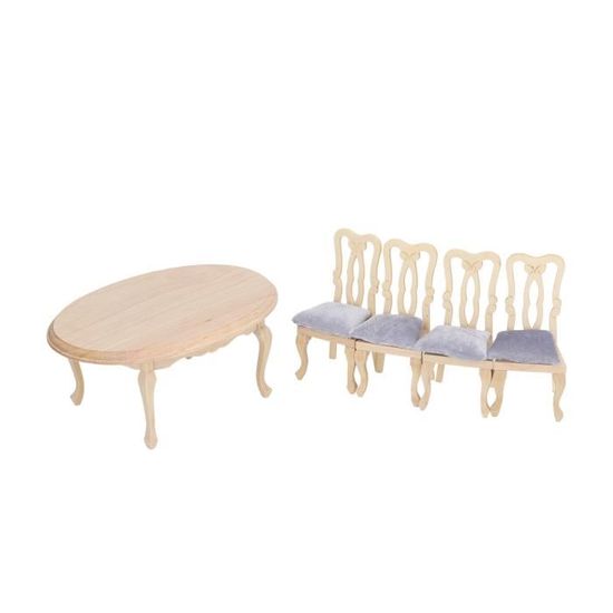 Table De Toilette Ancienne Avec Poupée - Mobilier Maison De Poupée - RARE