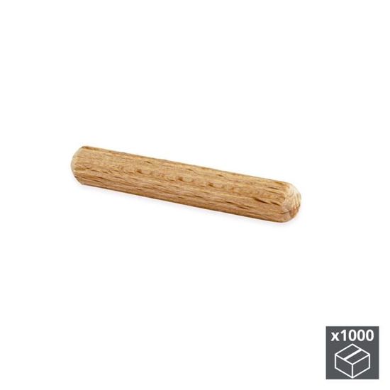 Lot de 10 Baguettes rondes, Tourillon en bois de hêtre lisse, diam. 8 mm,  50 cm de long