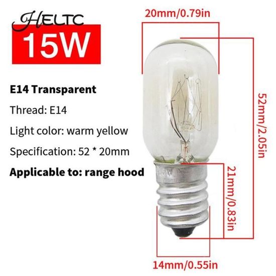 Ampoule Halogène Four E14 40W/50W 220V - Haute Température 500°C Pour Micro-Ondes Et Fours