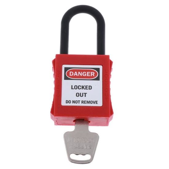 Cadenas à clé en acier laminé, MASTER LOCK, l.64 mm