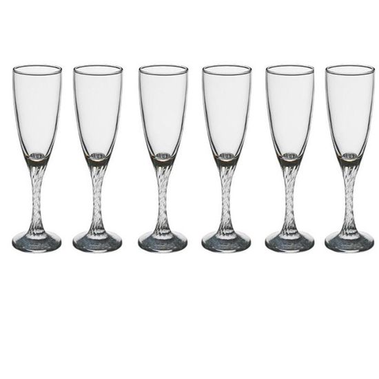 Lot De 6 Flûtes à Champagne En Métal Argenté Et Doré - Label Emmaüs