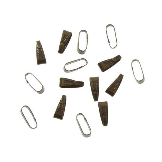 Bélières Pour Création De Bijoux - 10 Pièces En Laiton Argenté 13x4 Mm - Pour Pendentifs Et Colliers
