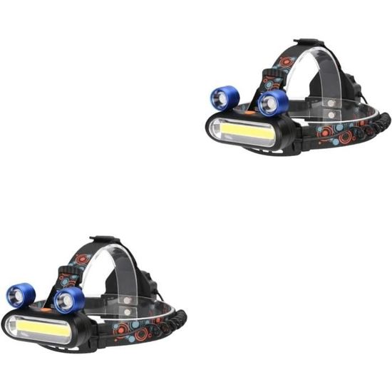 Le Lampe Frontale Rechargeable, L3200 Torche Frontale LED Ultra Puissante, 3 Modes d'Éclairage, Autonome 8 Heures, Super Lumineux Léger Étanche pour Camping, Pêche, Cyclisme NPTERBL