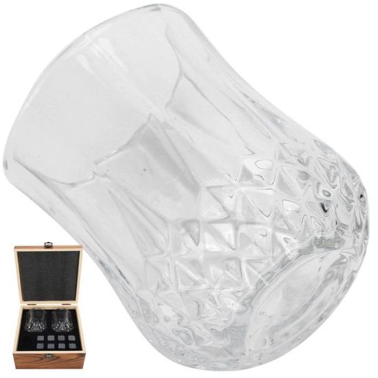 Pierres à Whisky Luxe Crâne Doré – 8 Glaçons Inoxydables + Pince + Sac Velours – Idéal Whisky, Tequila, Spiritueux