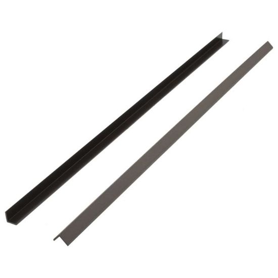 Cornière Terrasse WPC 5 Pièces - 170 Cm Noir, Résistant Aux Intempéries, Finition Bordure & Nez De Marche