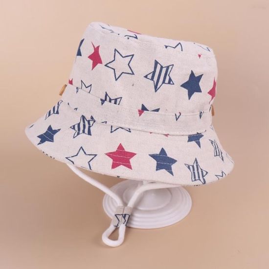 Chapeau Bébé Janie Et Jack - Style Seau Blanc Marine Kaki - Motif Sauterelle - Taille 0-6 Mois