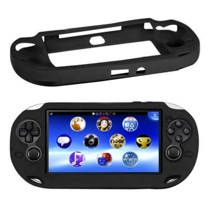 Housse etui protection silicone pour Sony ps vita 1000 (PSvita 1000) - anti choc / rayures - noir