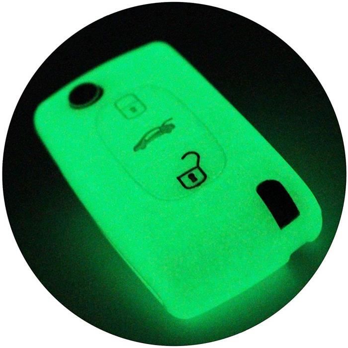 coque clés pour 3 coque PASE clé de voiture coque de silicone des plus belles-folia (noctilucent)