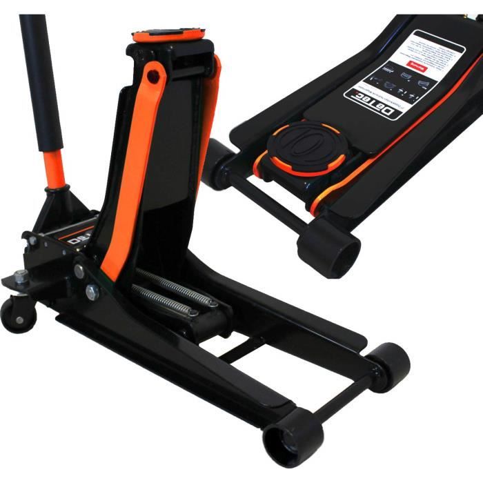 Cric Roulant Ultra Plat 3000 kg DeTec orange