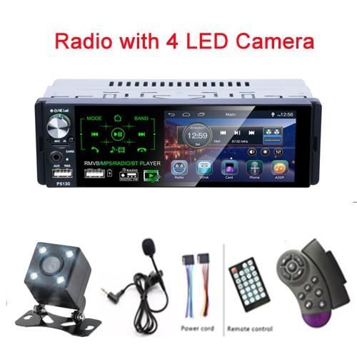 Podofo RDS autoradios 4.1- ecran tactile multimédia MP5 lecteur Auto stéréo Radio Bluetooth Support - Type With 4 LED Camera