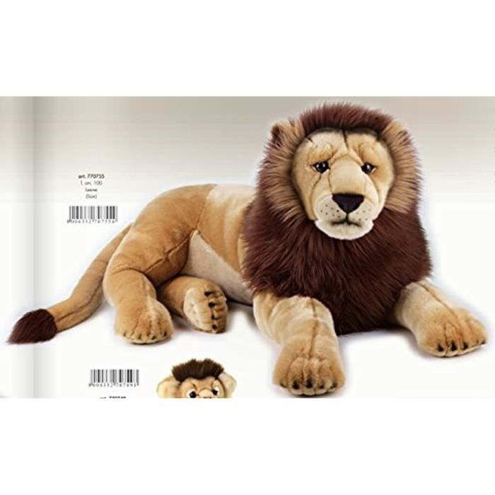 Lelly 100 Cm National Geographic Big Cat Lion Peluche Géant (Marron) 10532