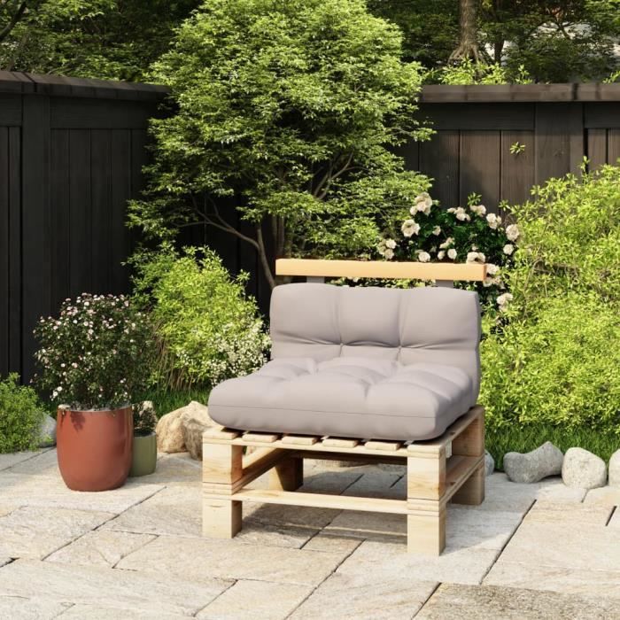 Elégant Coussin de sol Grand Confort Coussin extérieur Dossier pour canapé palette 70 cm Bois de pin solide ®TONQII®