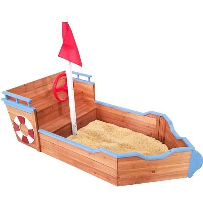 Bac à sable Outdoor Toys Bateau - 158x78x100 cm en Bois