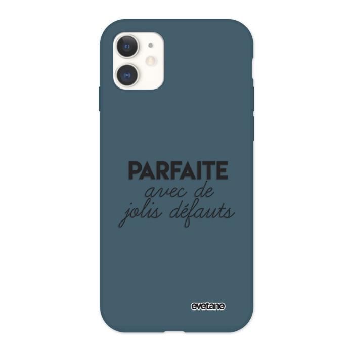 Coque pour iPhone 11 Silicone Liquide Douce bleu nuit Parfaite Avec De Jolis Défauts Ecriture Tendance et Design Evetane