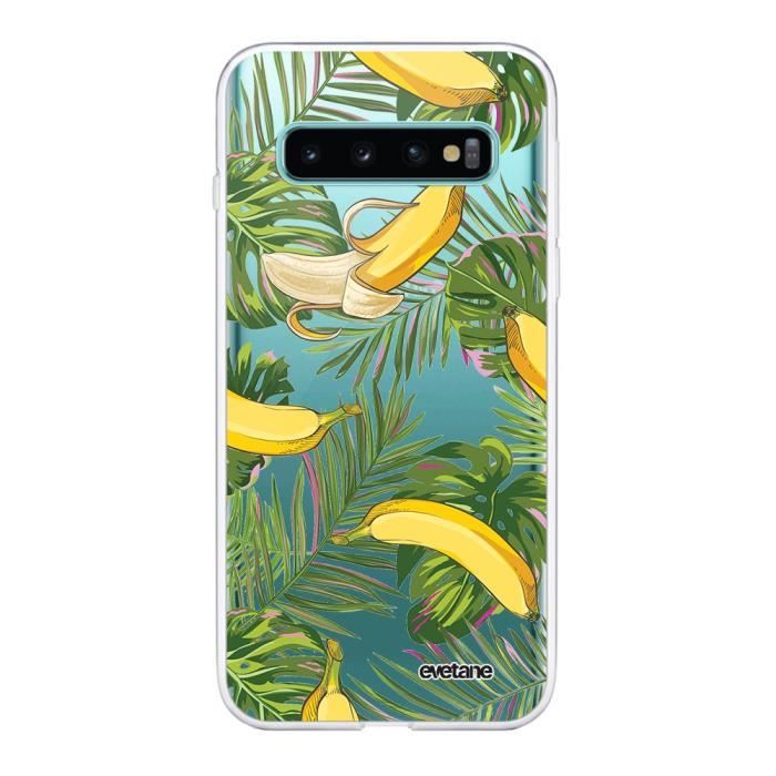Coque Samsung Galaxy S10 360 intégrale transparente Bananes Tropicales Ecriture Tendance Design Evetane.