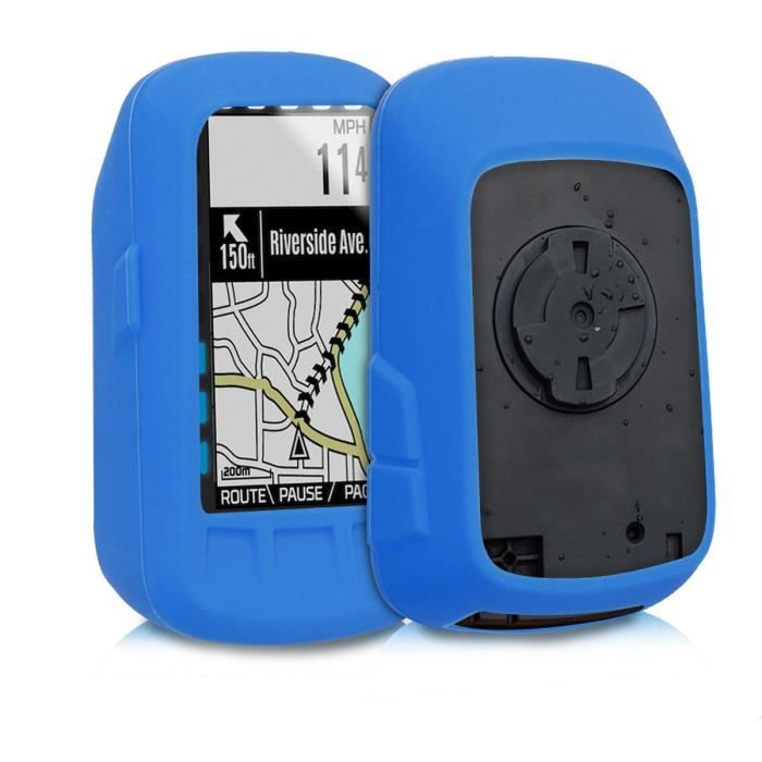 kwmobile Housse GPS vélo - Accessoire pour Wahoo Elemnt Bolt - Protection boitier navigateur - Étui en silicone bleu