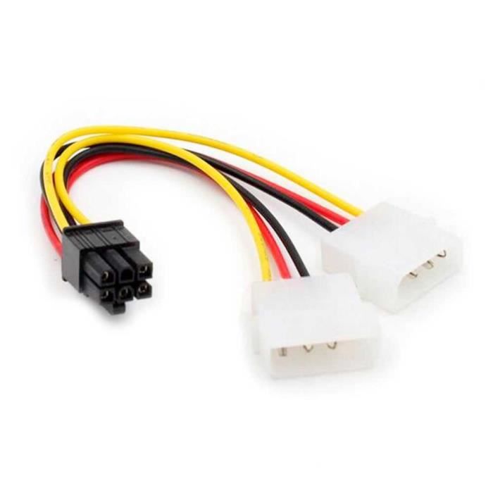 OCIODUAL Cable Molex PCI Express 6 Pin Adaptateur Alimentation ide 4 pour Carte Graphique