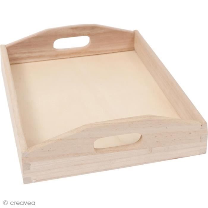 Plateau en bois à décorer - Petit modèle - 23 cm Plateau à décorer en bois Rectangulaire : - Forme : Rectangulaire - Matière : bois