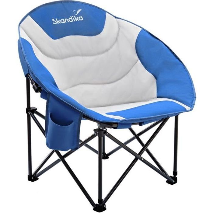 Skandika Moonchair Sirkka - Chaise de camping confortable, rembourrée - Fauteuil pliable - Max. 150 kg - Sac de transport