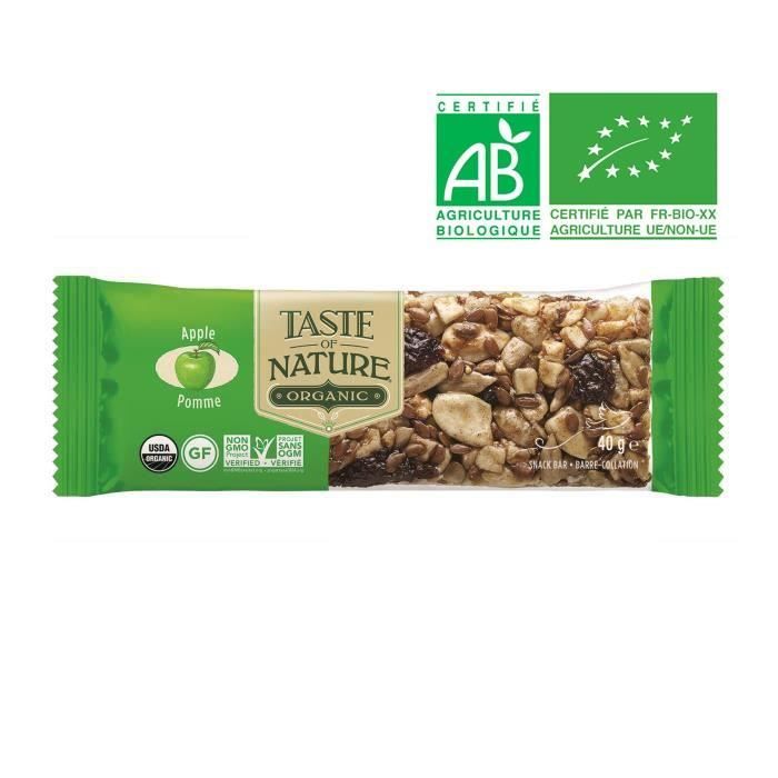 TASTE OF NATURE Barre Pomme Bio 40 g