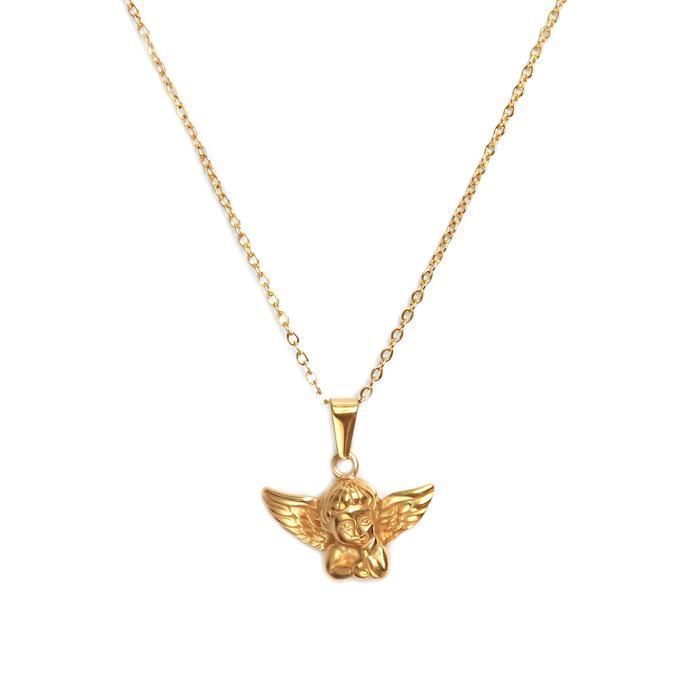 Lot De Pendentifs Et Colliers Neufs - Style Ange, Finition Blanc Sur Or Jaune 14 Carats - Marque ICE HOUSE JEWELRY